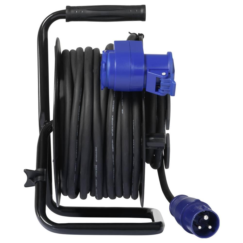 Sygonix SY-6684366 Kabeltrommel 25 m Schwarz CEE-Cara-Stecker