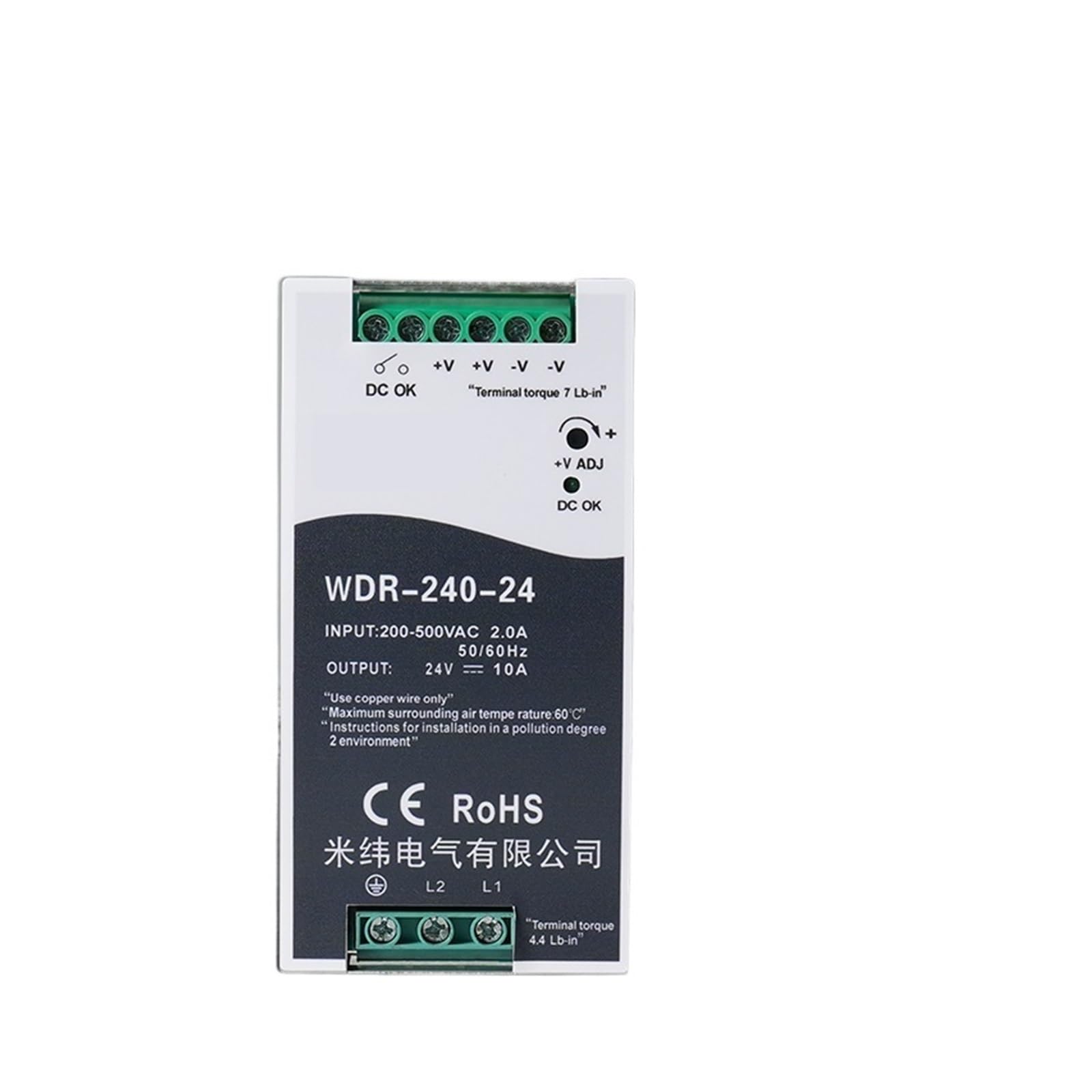 BALYDLUL Switching Power Supply WDR-75W 120W 150W 240W 380V AC TO DC 12V 24V(24V,240W)