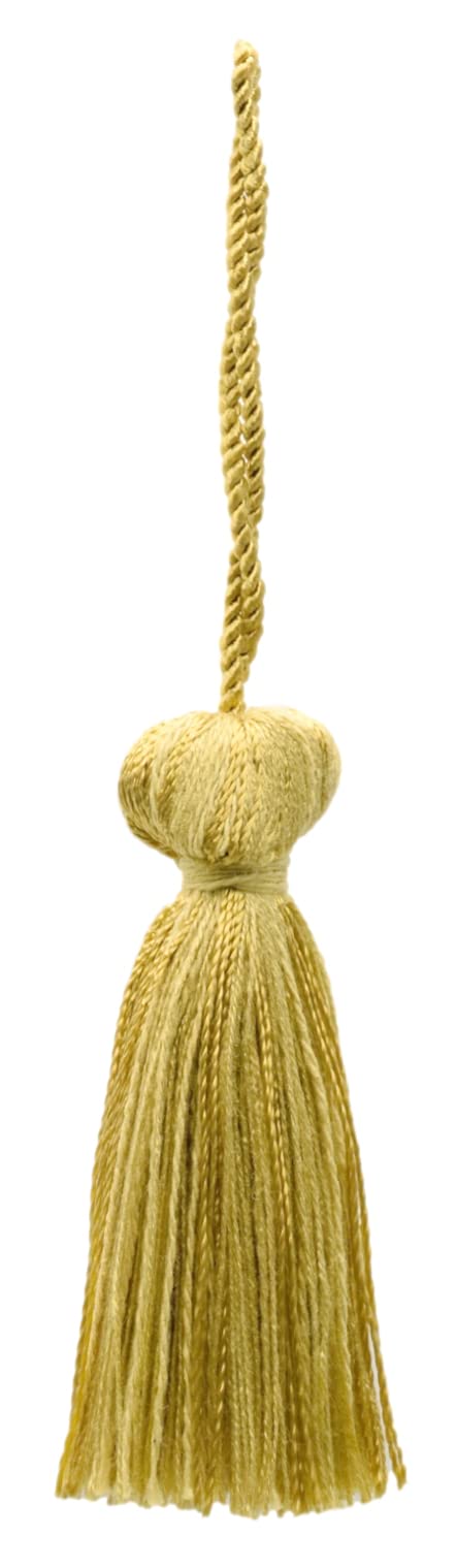 Borlas para manualidades estilo BT3-CR con campana tejida mini flecos oro de alta densidad 12 piezas