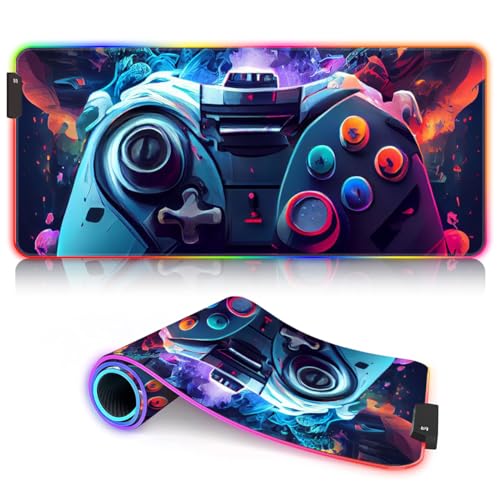 Tapis de souris de jeu XXL lumineux pour setups gaming immersifs 80x30