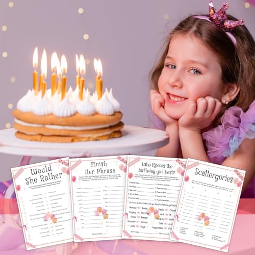 Juego de Cartas para Fiesta de Cumpleaños para Niñas miniatura 6