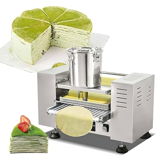 Máquina comercial de crepé y corteza Mille Feuille, 2200 W automática, diámetro y grosor ajustables, alta tasa de producción para pasteles y tortillas