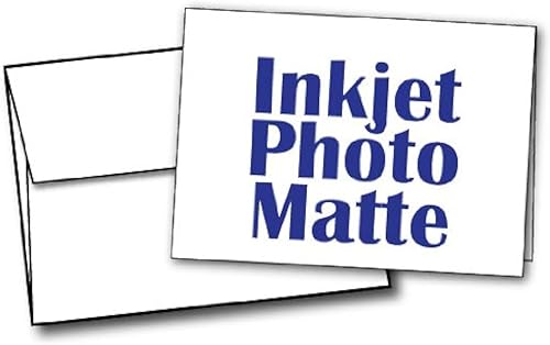 5" X 7" - Juegos de tarjetas mate de inyección de tinta en blanco (100 tarjetas y sobres)