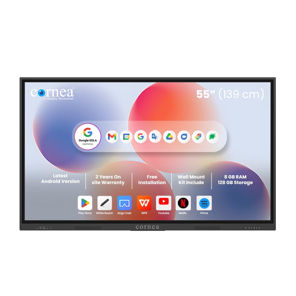 Cornea 55 Inches 4K UHD Touch Screen LED TV UltraTouch Display Interactive Flat Panel Monitor 3840x2160 Pixels Latest Android Version Ideal for Office,Institute With K12-Educational Content|8GB 128GB|-image-30