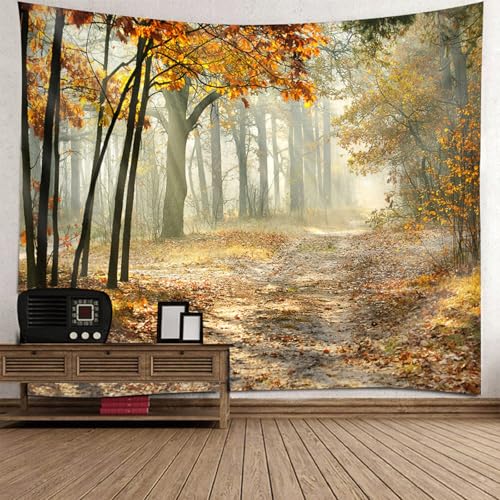 Tapisserie Petite 150x130 Forêt Tenture Murale Automne Déco Chambre