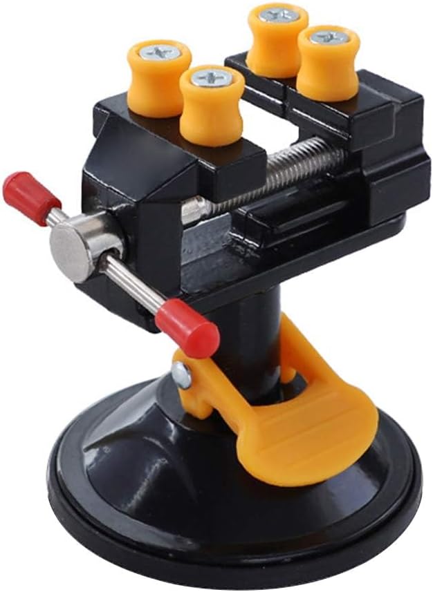 Universal Mini Suction Vise Clamp 360 Degrees Drill Press Vise Table Bench Vice with Suction Base for DIY Hobby Jewelry Watch Repairing Nuclear Sculpture Craft Carving Clip On Tool