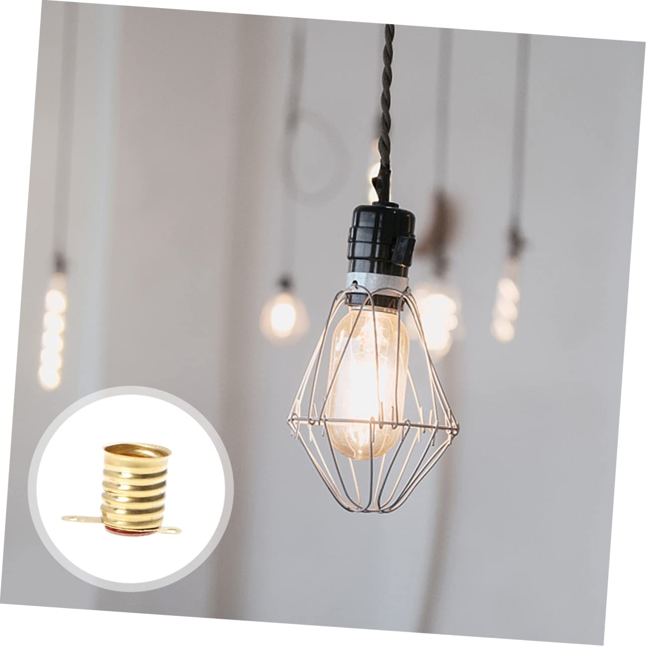 WOONEKY 5 Set Di Portalampada A Led Con Vite in Ottone Portalampada Con Base Piccola Per 50 Pezzi*5