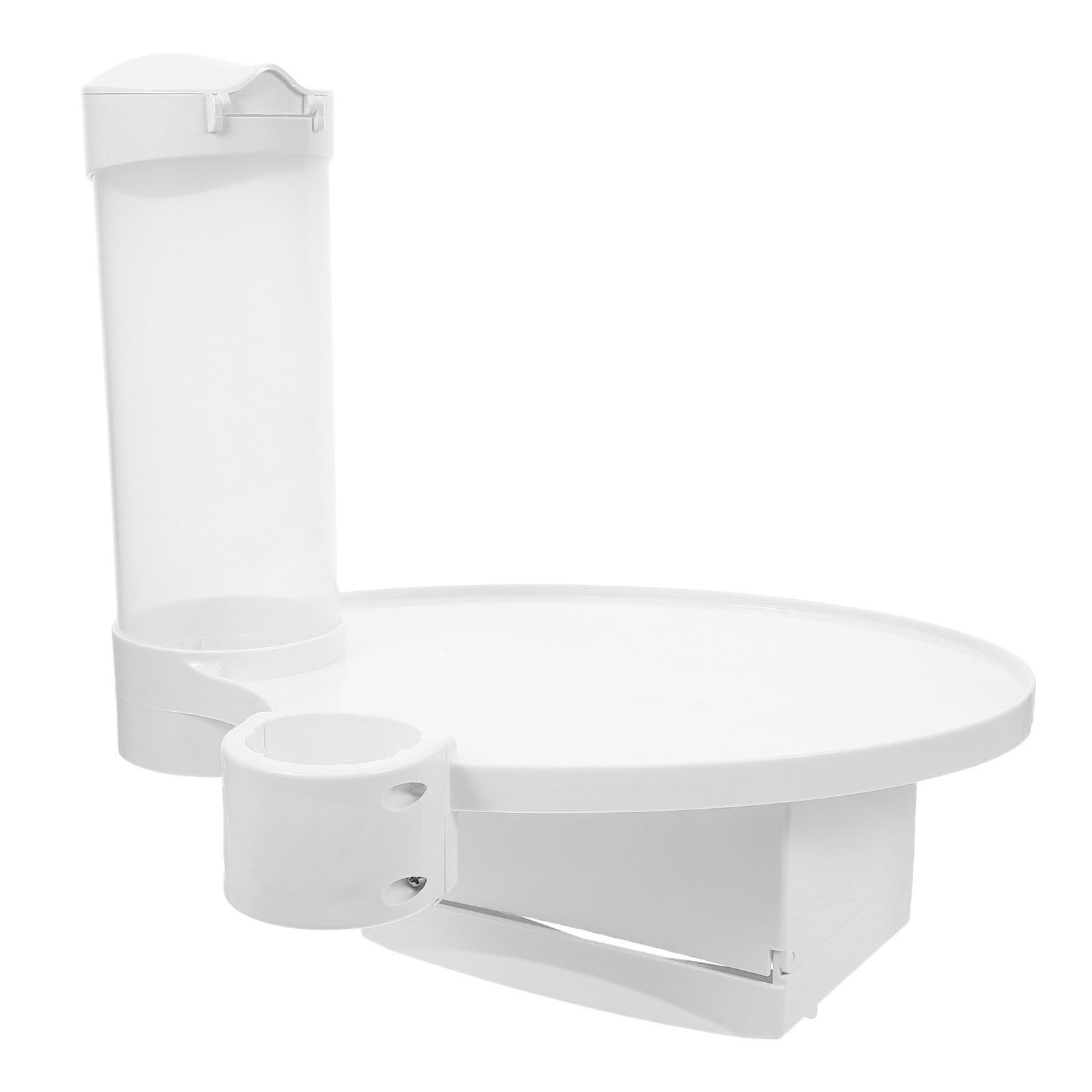 OUNONA Bandeja dental con dispensador de pañuelos: Bandeja multiusos para sillón dental - white. Organizador versátil con portavasos y dispensador de pañuelos para clínica.