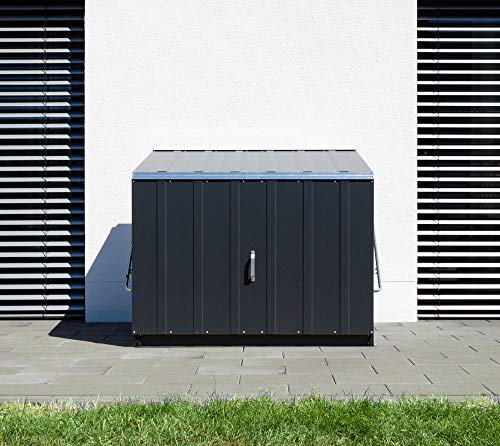 Trimetals Gerätebox, Aufbewahrungsbox, Multifunktionsbox, Fahrradbox Stowaway Anthrazit 138x89x113 cm (LxBxH); Multibox aus verzinktem Stahl - 3