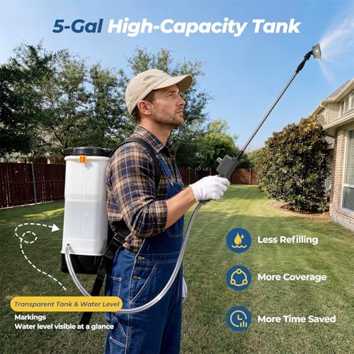 JESIMAIK 4.8 Gal Battery Powered Backpack Sprayer with 4.0Ah Battery - 2