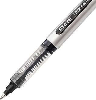 EYEYE 0.5mm Black Pens 12 Pack, Extra Fine Point Rollerball Pen Quick Dry, Liquid Ink Pens Fine Point Smooth Writing Pen for Journaling, Note Taking, Office, School Supplies