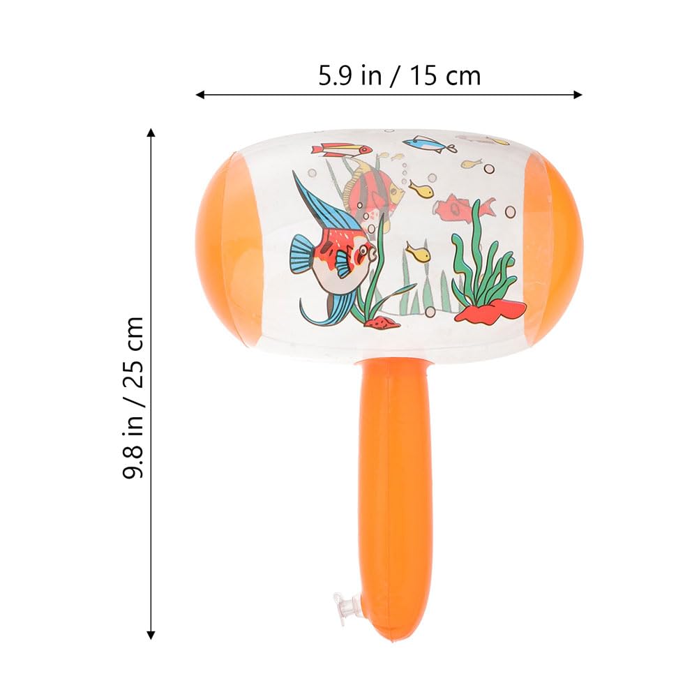 LOGOFUN 8Pcs Cartoon Inflatable Hammer Colorful Hammer Toy with Bell Squeaky Inflatable Cartoon Hammer Prop for Kids Play - Random Style