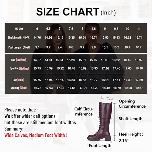 Image of Vepose Women's 953 Knee High Combat Boots Chunky Platform Heel, Lace Up Gothic Punk Work Boots for Dresses and Jeans