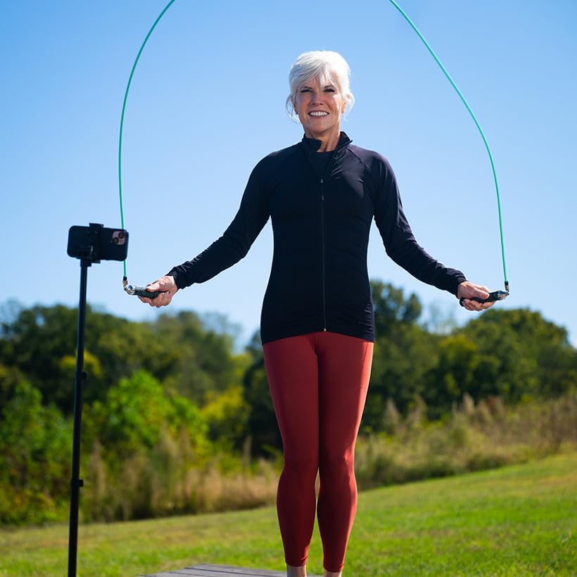 Miniatura 6 de Crossrope AMP 2.0 - Juego de cuerda de saltar inteligente con cuerdas de saltar de 14 libras, 12 lb y 1 libra, conexión Bluetooth, entrenamiento de