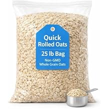 Quick Rolled Oats 25 LB Bag Non GMO Whole Oats for Baking Cooking Breakfast and Pantry Use 384091
