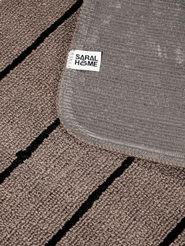 Image of SARAL Home Multiuse Combo Pack of 2Pc | Polyester Door Mat 45x60 & Runner Floor Mat 43x120| Anti-Skid | Modern Design