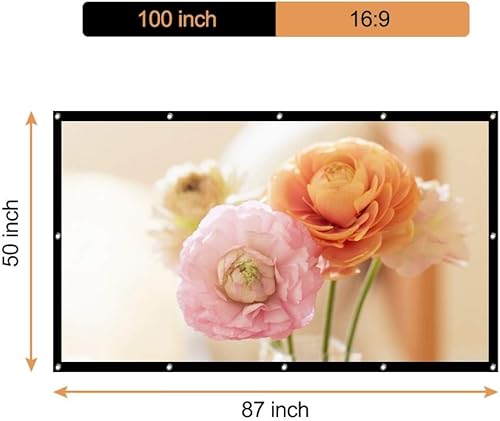 Miniatura 4 de Projector Screen, 169 Thicken Foldable 100 Inch Projector Screen Matt White Front Rear 3D Screen for Projection Screen Home Theater