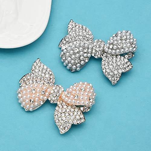 WXKAGF Broches de Mujer con Diamantes de imitación y Perlas, broches con Lazo para Mujer, broches de Flores para Fiesta de Bodas y Oficina, broches de Regalo