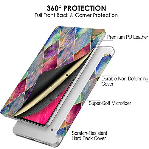 Image of DuraSafe Cases for iPad PRO 11 Inch 2 [ Pro 11 2nd 2020 ] Generation A2228 A2068 A2230 MY232HN /A MXDC2HN /A MXDE2HN /A MXDD2HN /A Ultra Slim Smart Auto Sleep /Wake Printed PC Cover - Diamond Grid