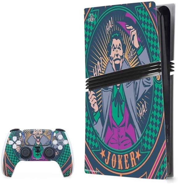 Skinit Decal Gaming Skin Compatible with PS5 Pro Bundle - Officially Licensed The Dark Knight Why So Serious Design