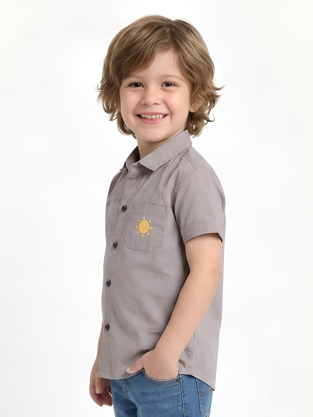 POLKA TOTS Cotton Full Sleeves Checked Shirt with Attached Printed T Shirt - Blue - 18-24m 2