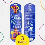 Mobi Liinklz Tethers en silicone pour siège auto & Chaise haute, Flexible et Soft Toy Straps pour bébé, Porte-jouet facile à nettoyer, Poussette sécurisée pour bébé 0+ Mois, Couleurs vibrantes (3 Boîte)