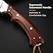 HUAAO EDC Fixed Blade Knife with Sheath, 8.9’’ D2 Steel Full Tang Survival Knife, Camping Bushcraft Knife with Rosewood Handle for Hunting Hiking