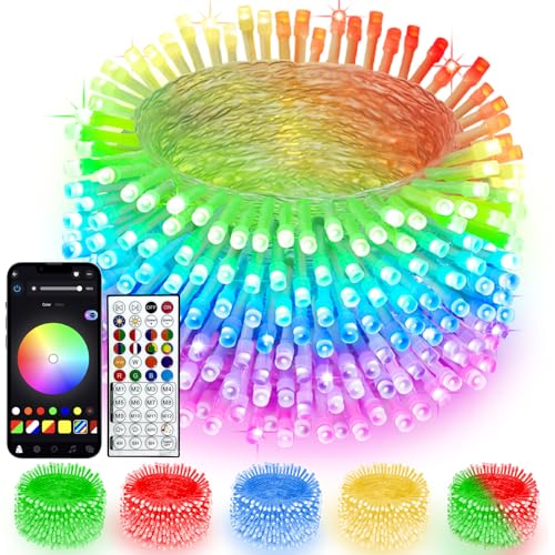 Smart Color Changing Christmas Lights with Remote & App Control, 66 FT 200 LED RGB String Lights...