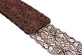 ATRBB 10 Yards 3 Inch Wide Elastic Lace Trim Floral Pattern Lace Ribbon for Garment,Crafts and Gift Wrapping (Coffee)