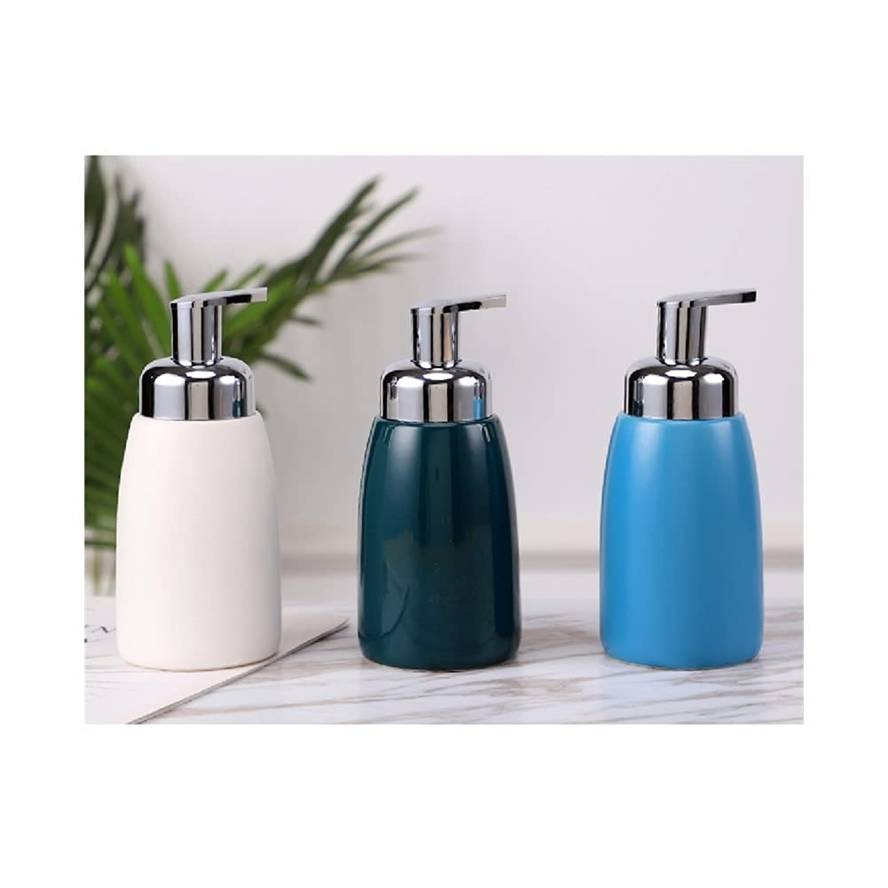 Pompa erogatrice 12,3 OZ Dispenser di Sapone in Ceramica Pompa Manuale per Sapone da banco Dispenser di Sapone Liquido Ricaricabile per Bagno Cucina Dispenser di lozione: