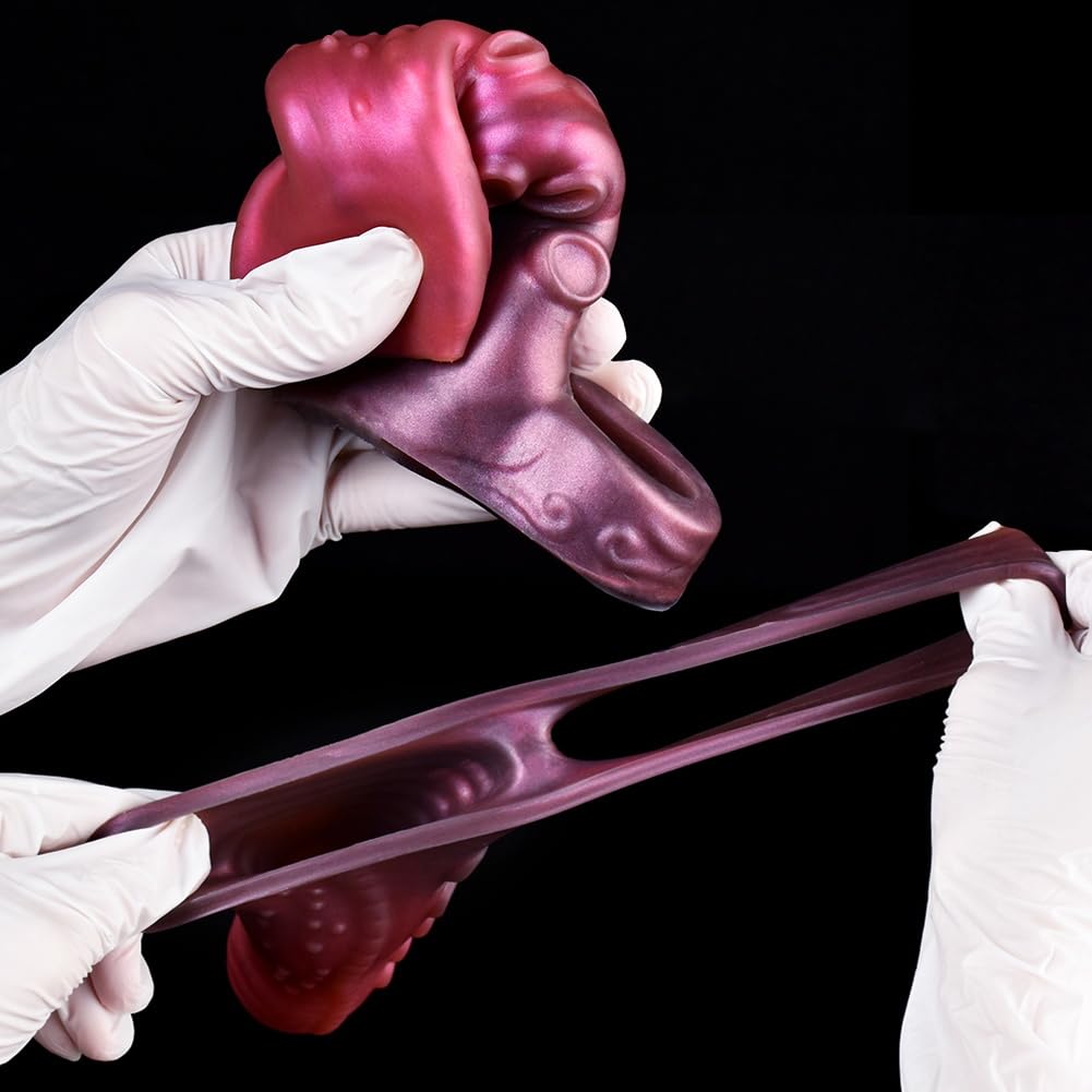 SXOVO Funda Pene Tentáculo, Funda para Pene Abierta con Anillo Testicular, Alargador de Pene Usable y Reutilizable, Sex Toys Retardante Eyaculación, Juguetes Eróticos para Pareja Sexuales (M)