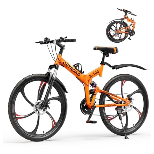 Betterland 26 Inch Folding Mountain Bike, 21 Speeds Full Suspension Foldable Bikes, Dual Disc Brake, High Carbon Steel Frame and Non-Slip Quick Release tire Bicycle for Adult (Green)