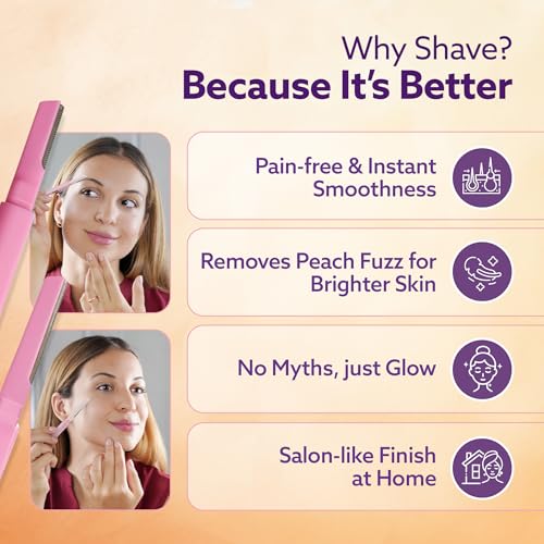 Image of AGARO Imperial Face & Eyebrow Razor for Women (Pack of 3) | Dual Blade Head with German Blades | Easy Facial Hair Shaping & Shaving | Reusable up to 5 Times | Rust-Free Durable Blades