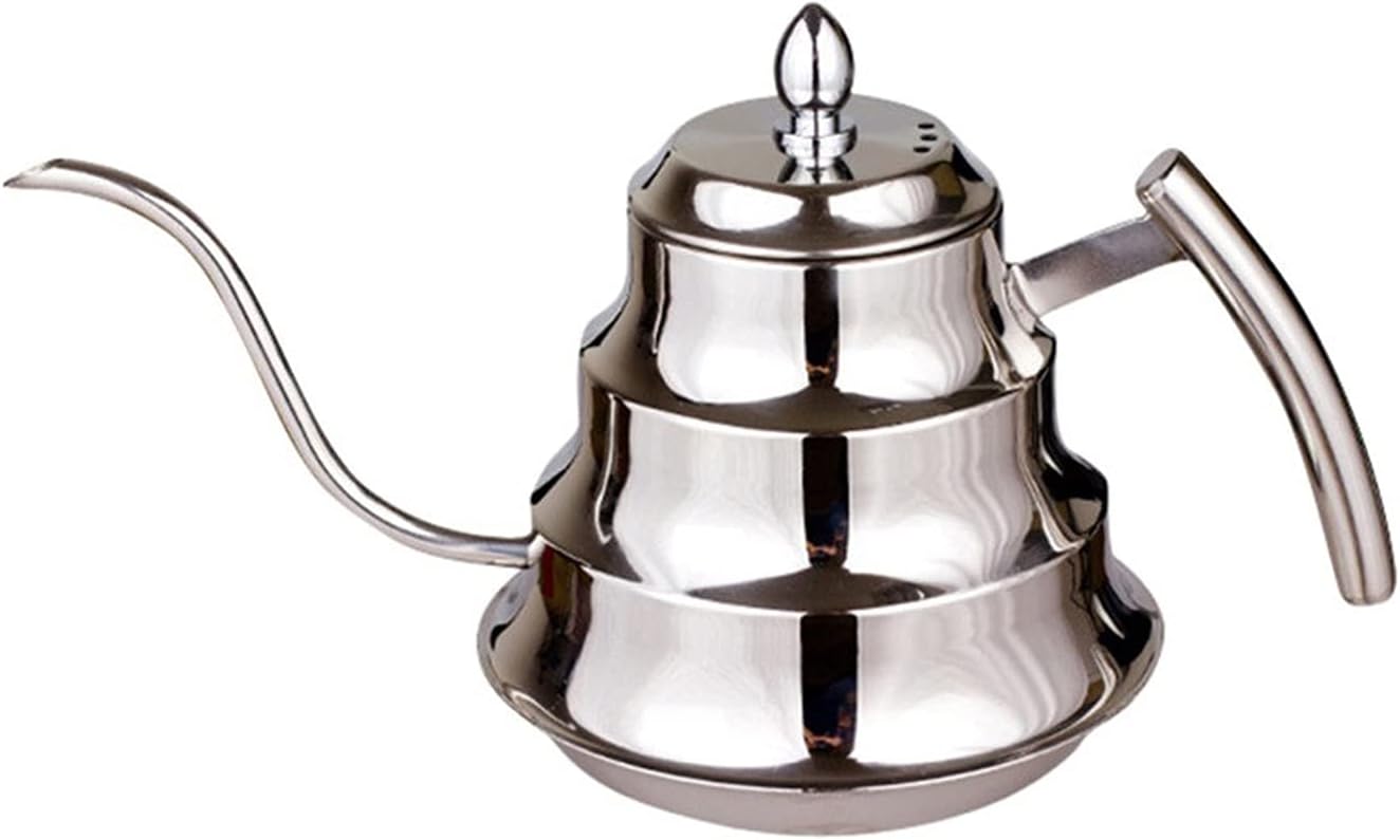 Kettle 1.2L Stainless Steel Gooseneck Coffee with Filter Hand Drop Coffee Maker Percolator Perfect for Coffee Lovers Coffee Pot