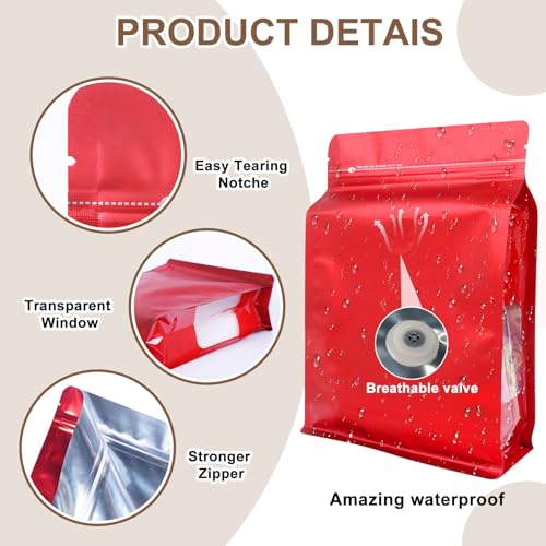 Sac à café avec valve de 50 pièces sachet violet 500g zip - 4