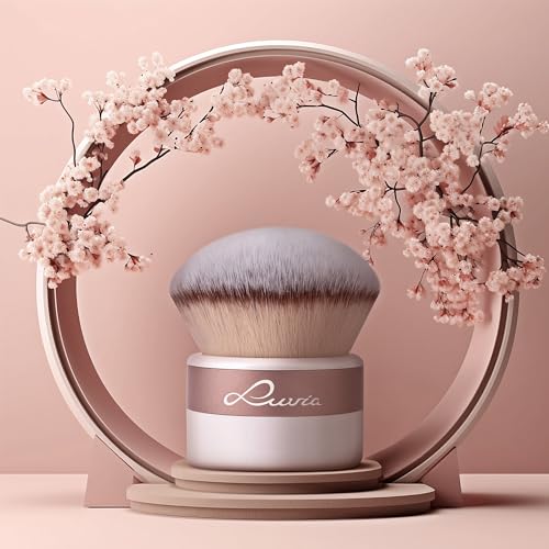 Luvia Cosmetics Prime Vegan Kabuki Brush, XXL Powder Make-Up Brush, Synthetic, Pearl / Coffee, Pearl / Cofee - Image 2