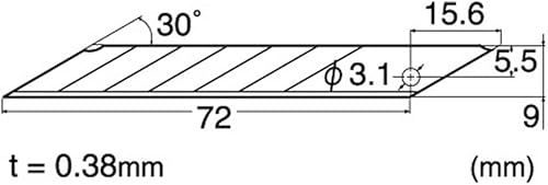 Miniatura 3 de NT Cutter Cuchillas de precisión a presión de 0.354 in, hoja de 30 grados, 10 cuchillaspaquete, 1 paquete (BAD-21P)