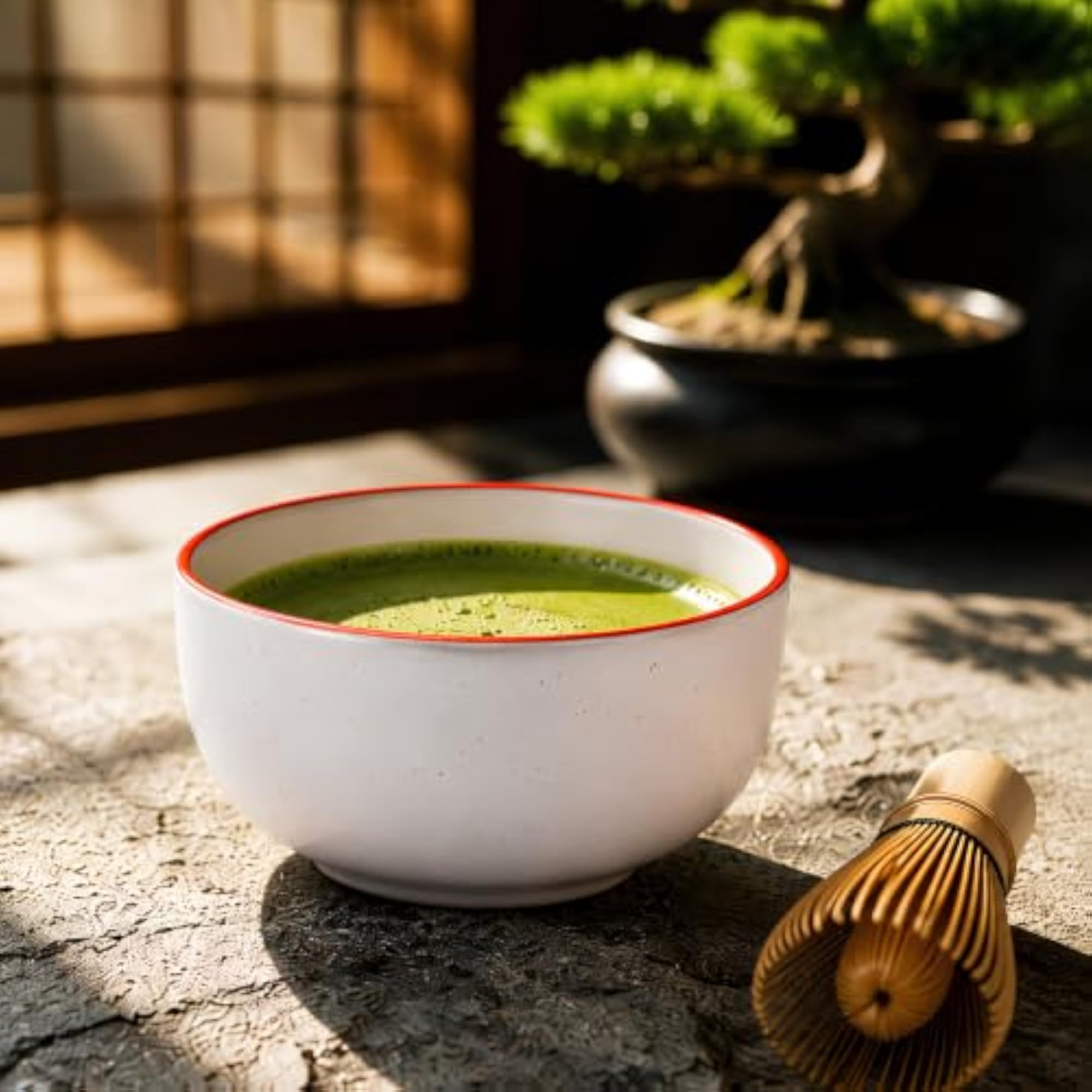 White Ceramic Matcha Tea Bowl for Japanese Tea Ceremony