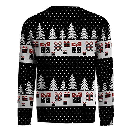 Weihnachtspullover Herren Lustig, Ugly Christmas Sweater Unisex 3D Hässliche Weihnachtspullover Weihnachtspulli Rentier Mit Rundhalsausschnit Sweatshirt Für Männer Weihnachtspulli Familie