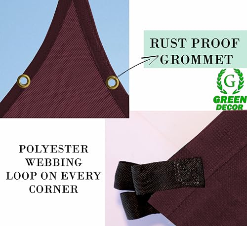 Image of HDPE Fabric Self Fold with SS Eyelet Sun Shade Sails 85-90% Protection from Sun & UV Rays Ideal for CarParking,Outdoor Garden,Balcony,Tent(Burgundy Color, 14 X 23 Feet) Pack of 1 Pc