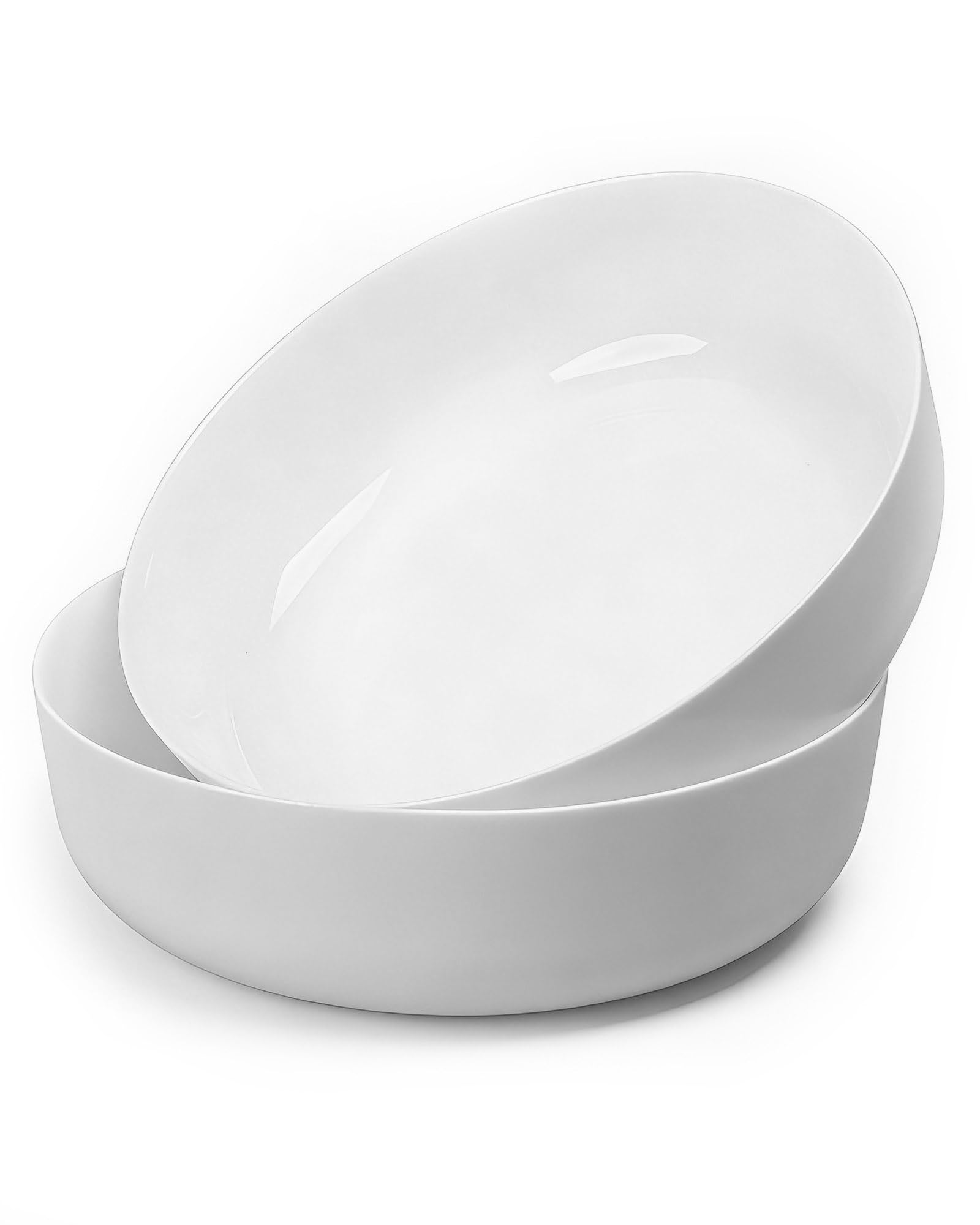 LaGlint 10 inch Extra Large Serving Bowls Set of 2 2.7L(90 OZ) White