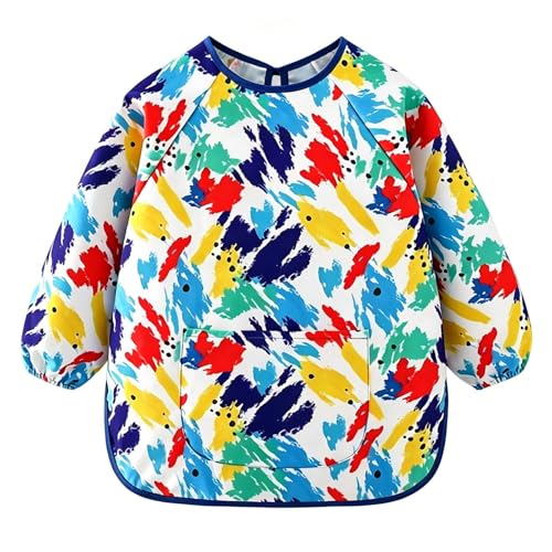 Tcdwla Babi Escolar Infantil, Babis Escolares, Mandilon Escolar Niño, Antiincrustante Impermeable, Ropa Artesanal para Escuelas de Pintura ArtíStica, Cocina, Actividades de Laboratorio(A)