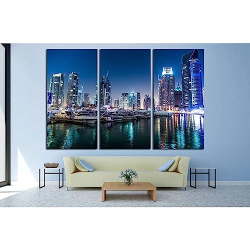 Impression sur toile Dubai Cityscape ZELLART 3 panneaux tableau triptyque géant 210x140cm
