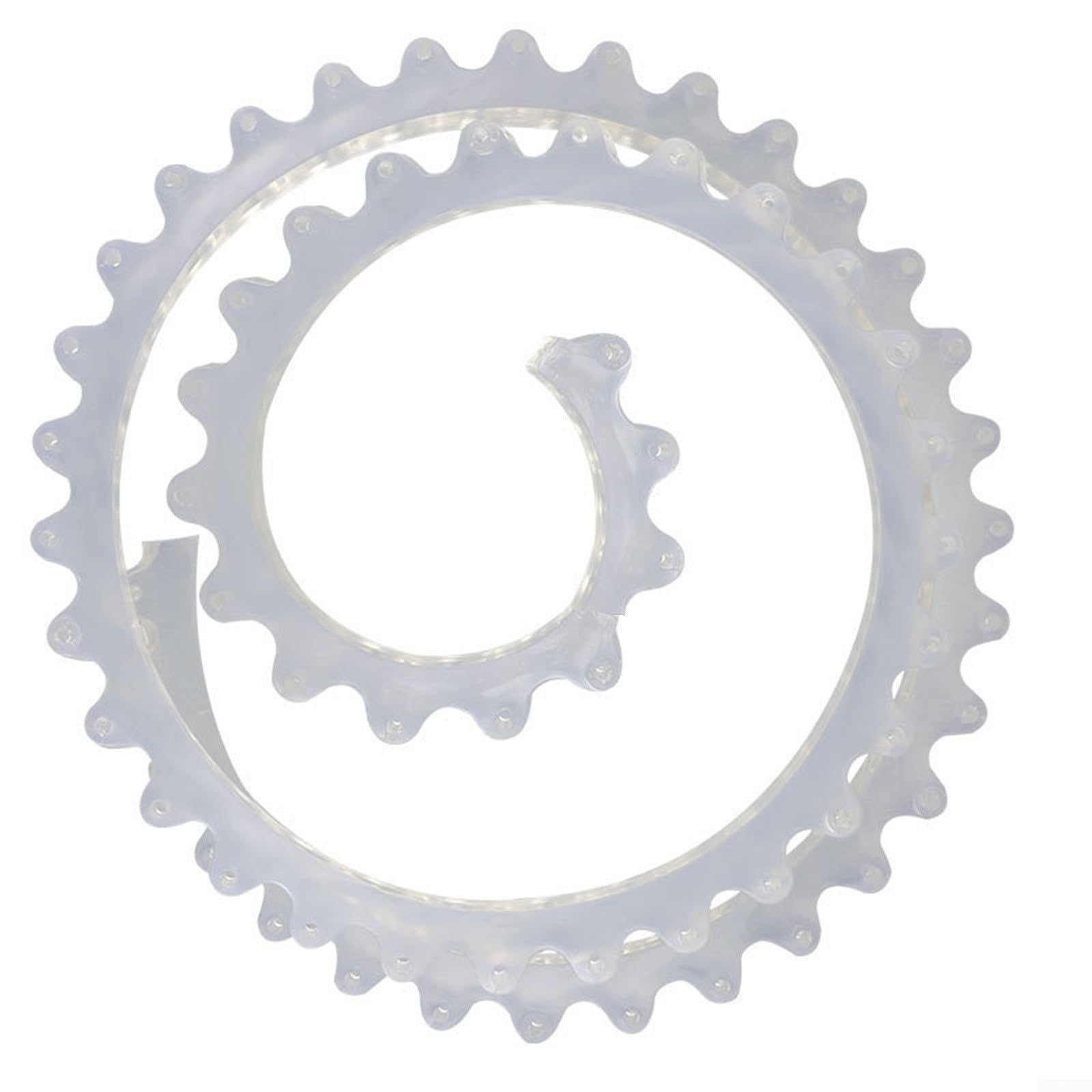 Tira de perfiles de goma flexible para carpintería con cadena de transmisión de rueda dentada para una replicación precisa de curvas en proyectos de carpintería (2 m)