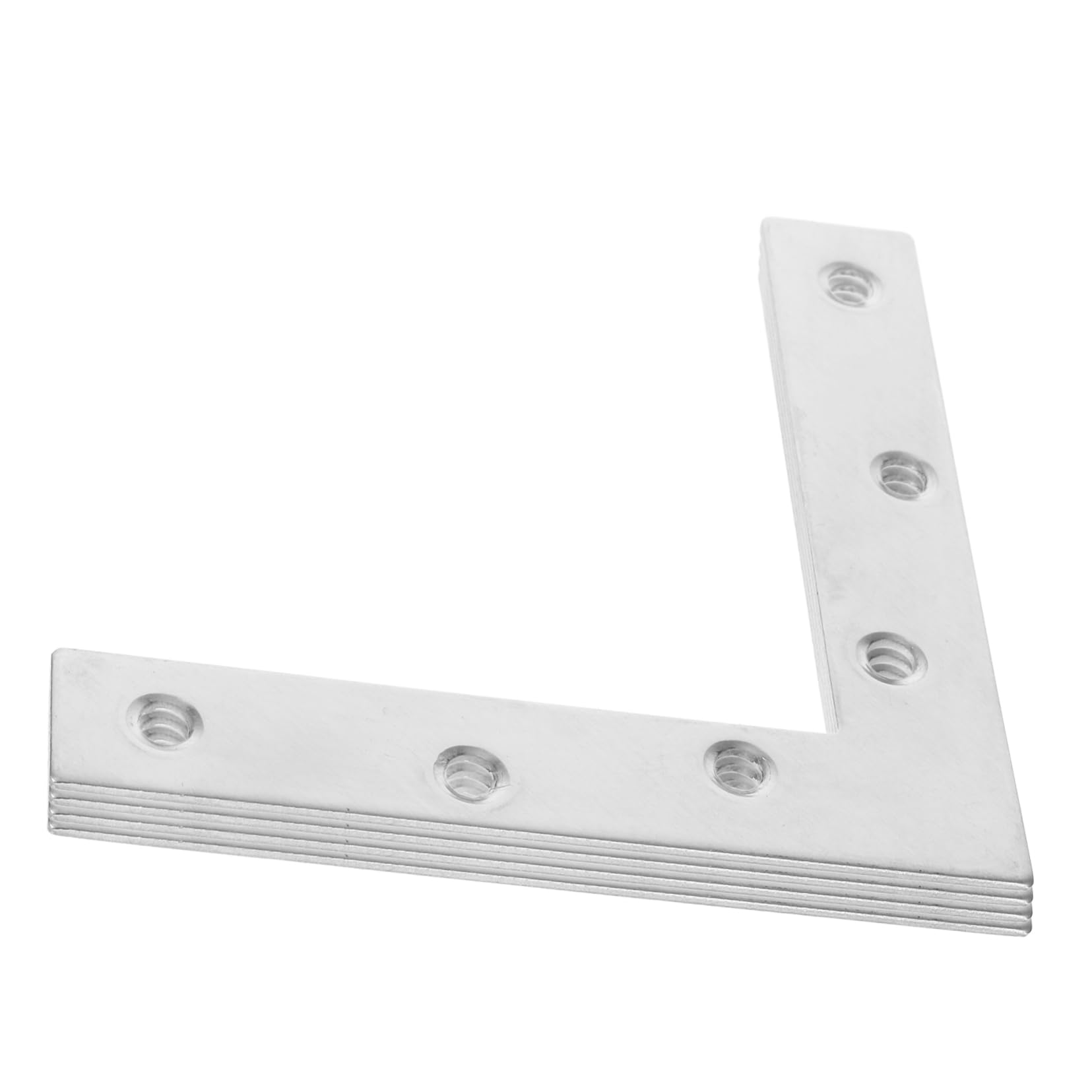NAMOARLY L-Shaped Flat Angle Bracket Stainless Steel 2mm Thick Flat Metal Plates Brackets for Wood 4pcs