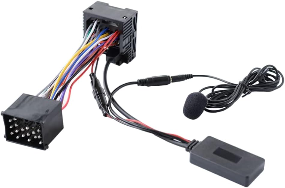 5.0 Bluetooth-Compatible Audio AUX Adapter with Microphone, Compatible with BMW 3 Series E46 320i, 320ci, 320cic, 323i, 323ci, 323cic, 325i, 325ci, 325cic, 328i, 328ci, 328cic, 330i