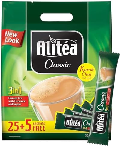 Alitea Classic 3 In 1 Instant Tea With Creamer And Sugar- 30 Sticks/20g