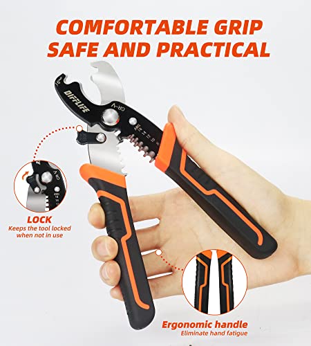 Difflife Multi Tool, Wire Stripper, Wire Cutters, Crimper Tool , Multi-Purpose Electrician Tool Is 7-Inch Long Multifunctional Scissors #TOP3