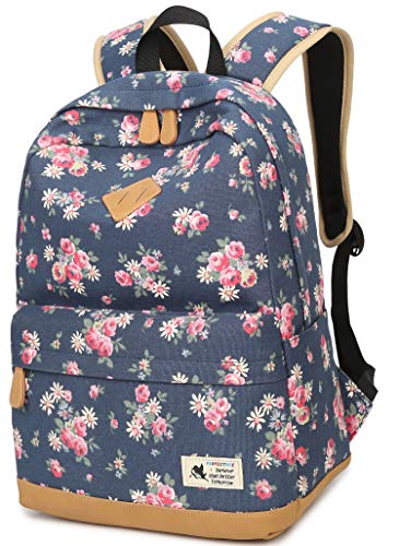 Zaini Scuola,Tela Casual Zaino Borsa Scuola Rucksack Flower Cartella per Bambina Ragazzi