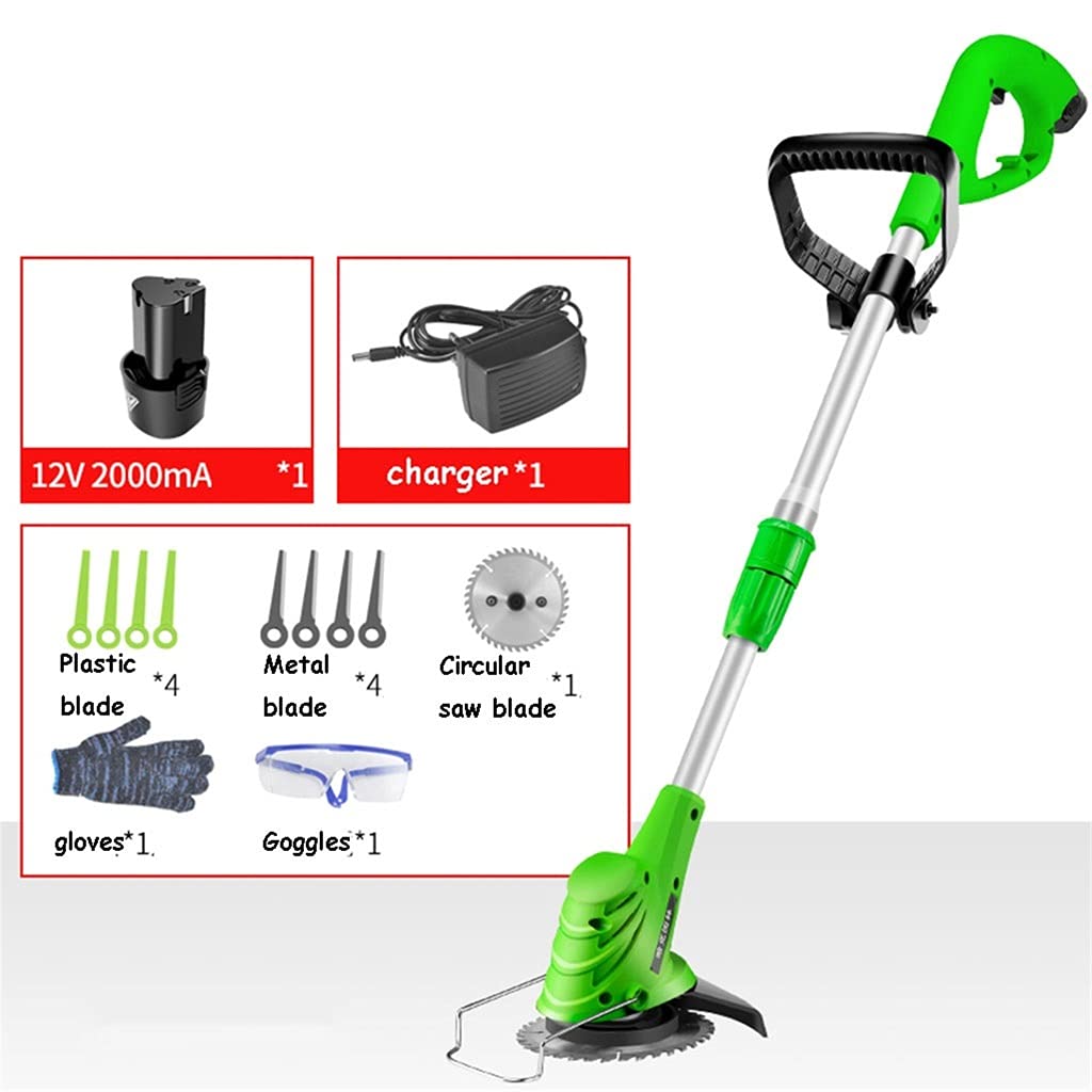 Tosaerba Tosaerba per Uso Domestico Nuovo Tosaerba Portatile in Metallo Piccolo Tosaerba per Uso Domestico Leggero e Comodo, 2000 mA, Verde
